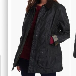 Barbour Beadnell Waxed Cotton Jacket Size 18